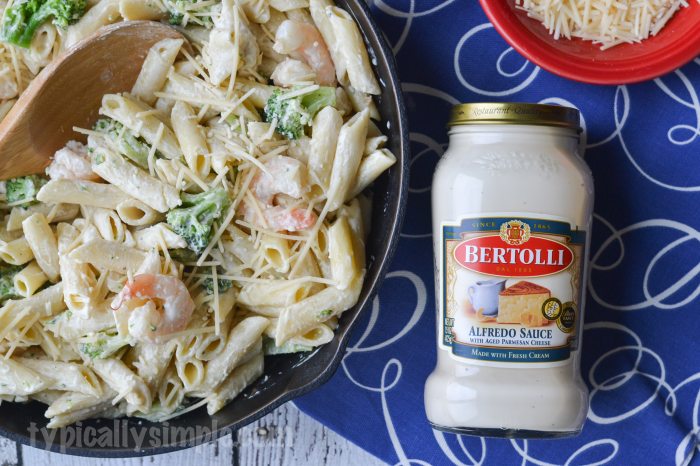 Shrimp alfredo recipe with jar sauce