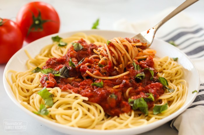 Spaghetti sauce recipe with tomato sauce